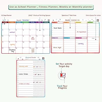 Amazon.com : LAMBOCK Set of 3 -Monthly Magnetic Calendar for